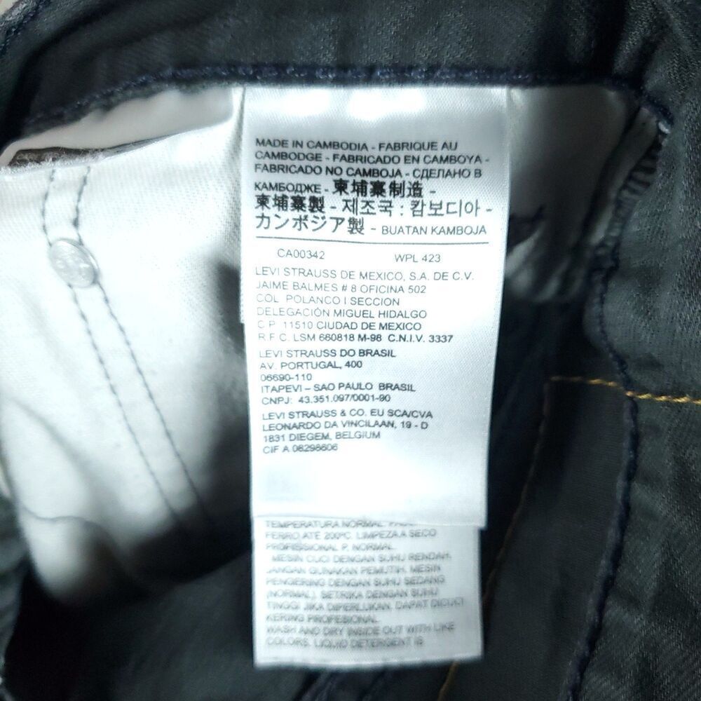 Levis 505 Jeans Mens 32x28.5 Black Straight Leg Zip Fly Denim Pants Casual - Picture 15 of 15